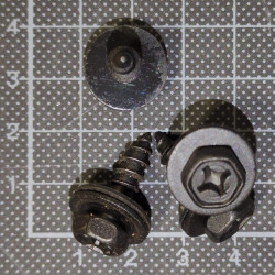 Sechskant-Schraube mit Kreuzschlitz & 2 Scheiben für Kunststoff 6x14 mm