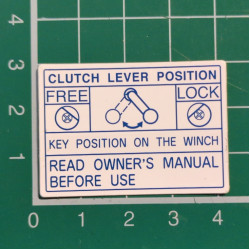 Caution Plate No. 2 for freewheel clutch lever (AISIN AI-1000)